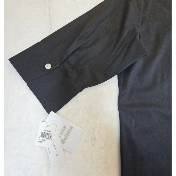 Foxcroft Wrinkle Free Button Up Shirt Womens 20 3/4 Sleeve Office Mature Staple - Picture 6 of 9